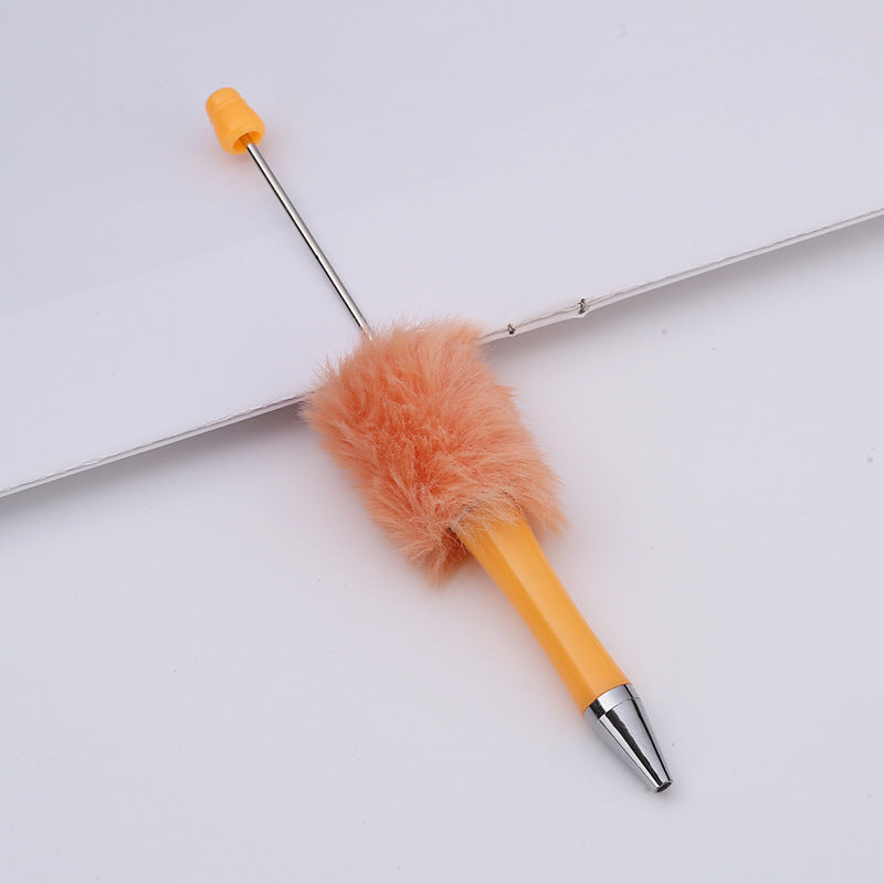 Creative diy plush beaded pen colorful hand-crafted plush decorated cute ballpoint pen