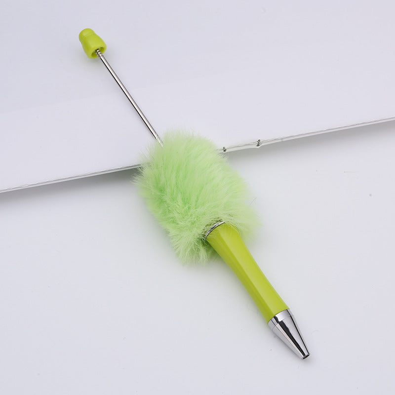 Creative diy plush beaded pen colorful hand-crafted plush decorated cute ballpoint pen