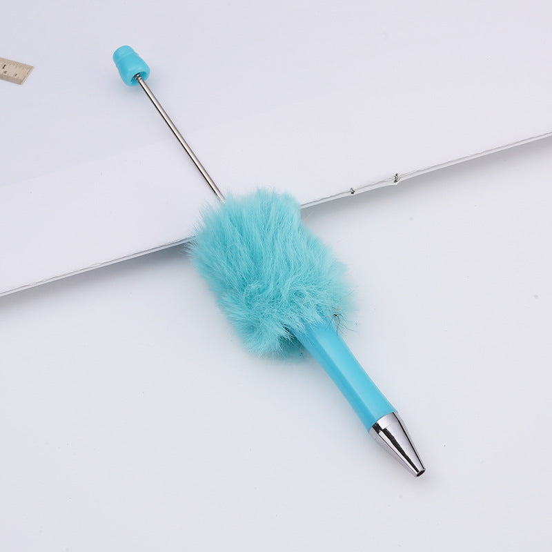 Creative diy plush beaded pen colorful hand-crafted plush decorated cute ballpoint pen