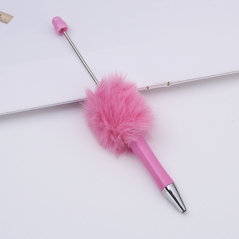 Creative diy plush beaded pen colorful hand-crafted plush decorated cute ballpoint pen