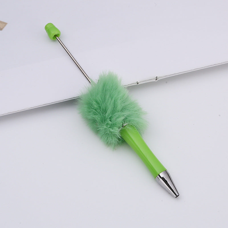 Creative diy plush beaded pen colorful hand-crafted plush decorated cute ballpoint pen