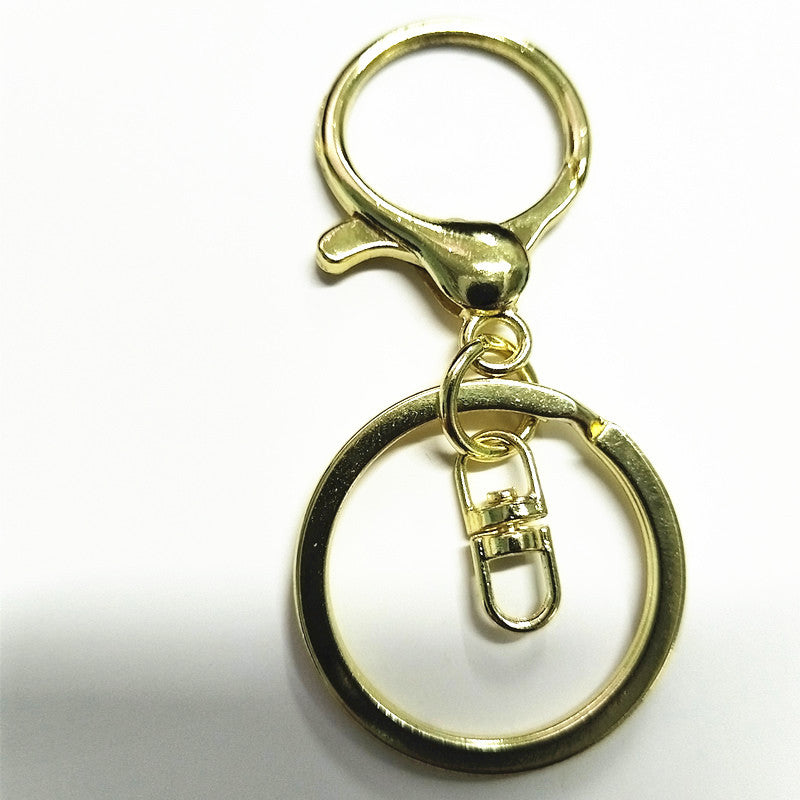 Zinc alloy round lobster buckle four-piece set key ring pendant diy toy doll accessories colored flat ring figure eight buckle