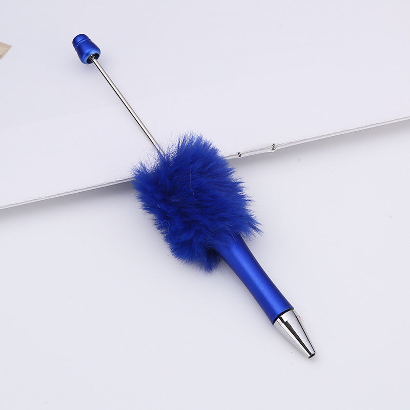 Creative diy plush beaded pen colorful hand-crafted plush decorated cute ballpoint pen