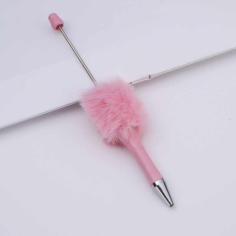 Creative diy plush beaded pen colorful hand-crafted plush decorated cute ballpoint pen