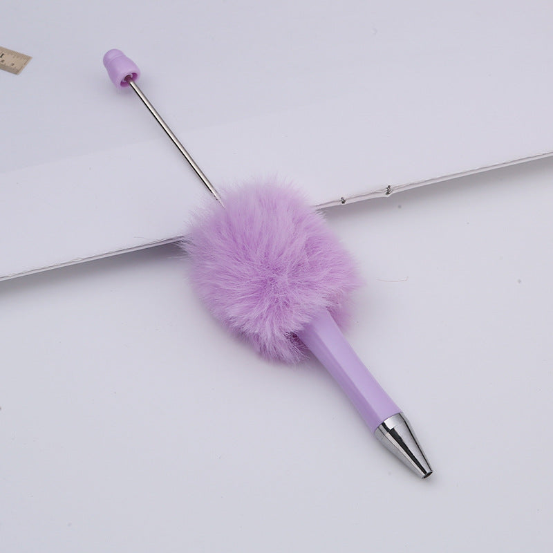 Creative diy plush beaded pen colorful hand-crafted plush decorated cute ballpoint pen