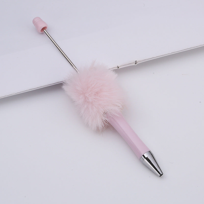 Creative diy plush beaded pen colorful hand-crafted plush decorated cute ballpoint pen