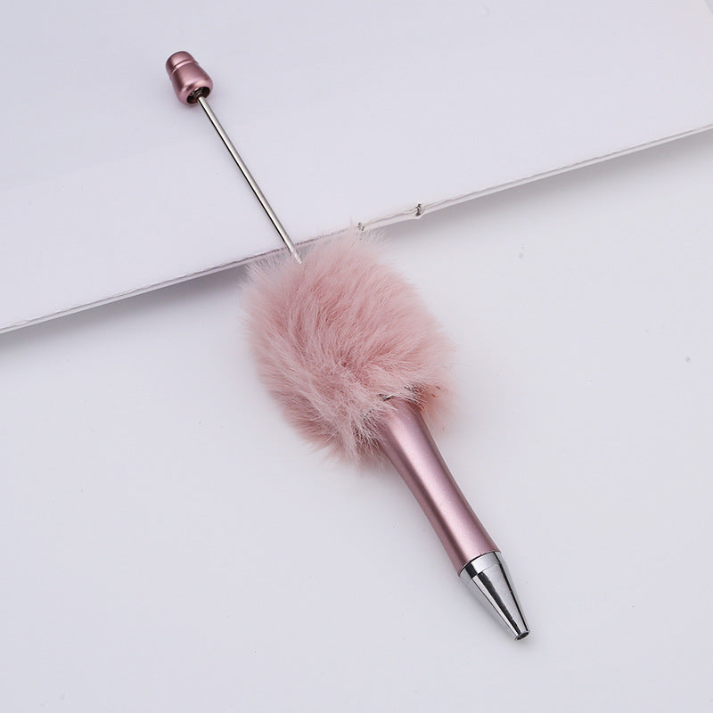 Creative diy plush beaded pen colorful hand-crafted plush decorated cute ballpoint pen