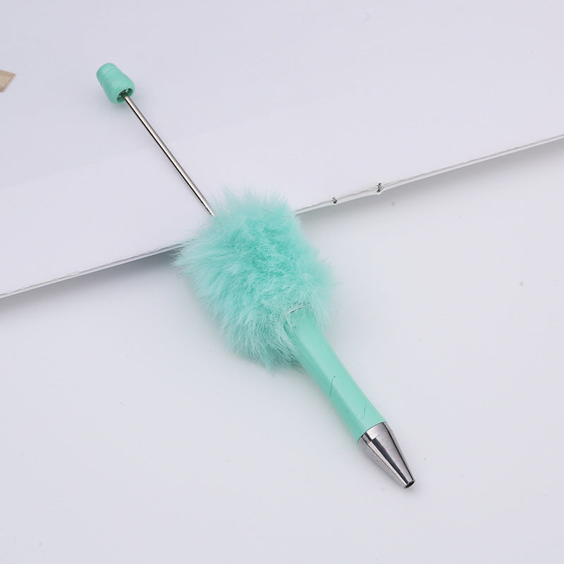 Creative diy plush beaded pen colorful hand-crafted plush decorated cute ballpoint pen